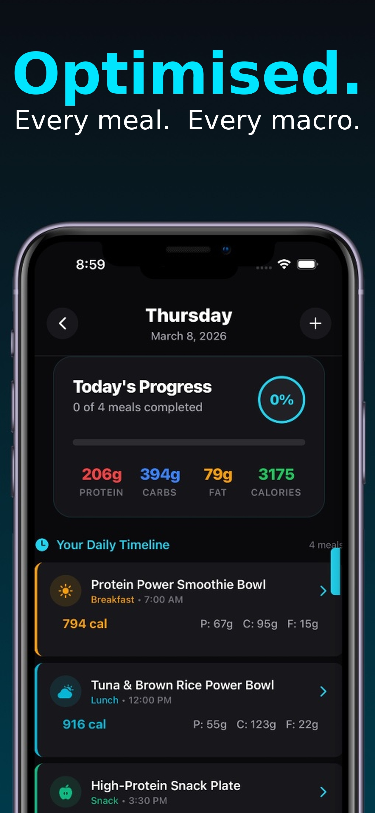 Track every meal and macro